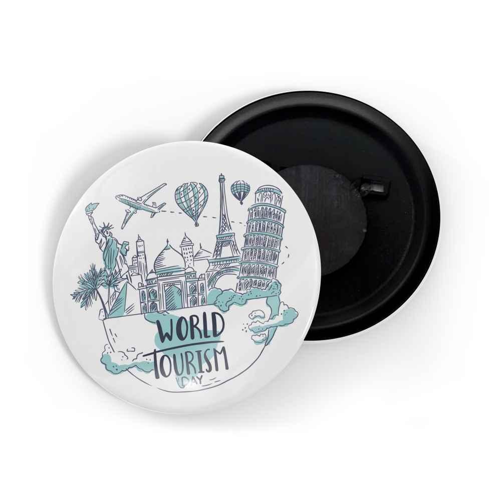 dhcrafts Fridge Magnet White World Tourism Day D2 Glossy Finish Design Pack of 1